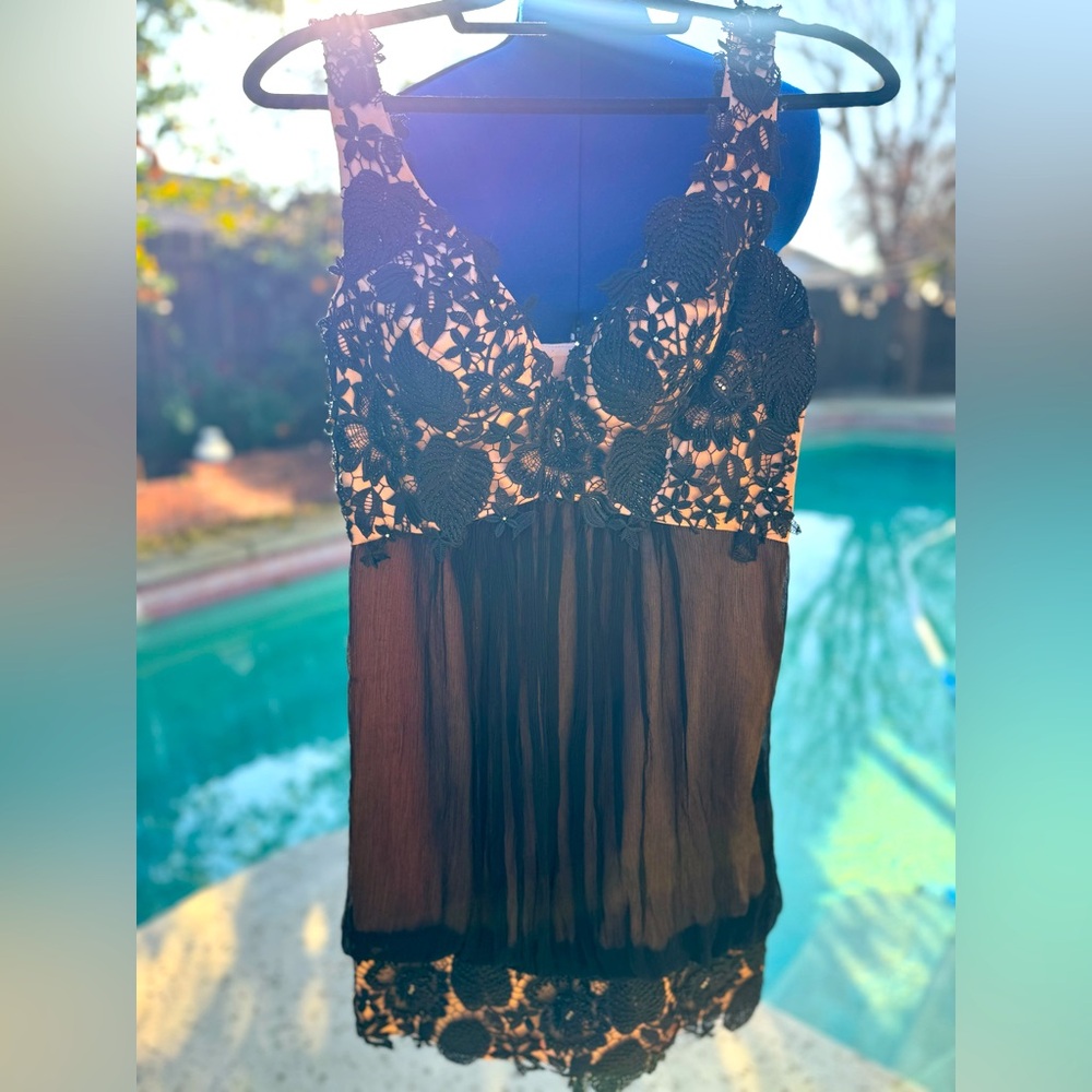 Jovani 100% Silk Couture Beaded Midi Gown Size 6